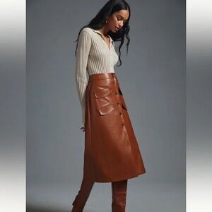 Mare Mare x Anthropologie Faux Leather Skirt